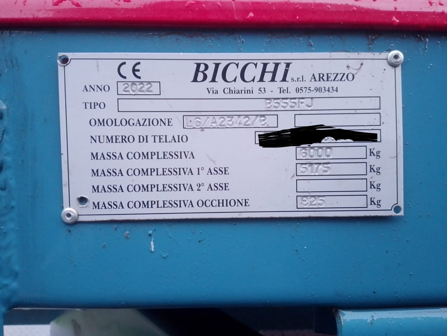 Rimorchio Bicchi Omologato 370x2
