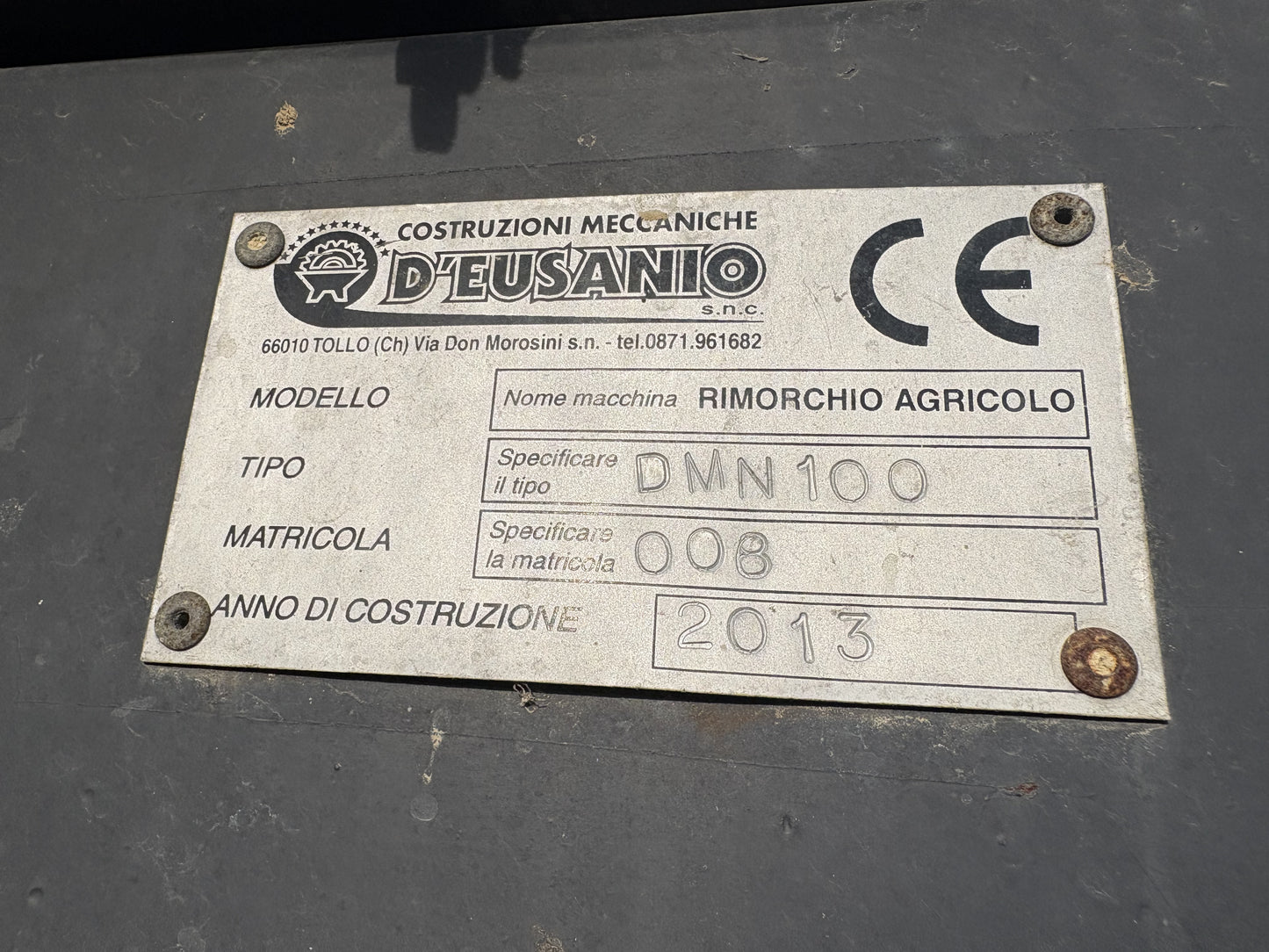 VENDUTO Rimorchio agricolo 100 qli