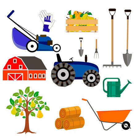 Attrezzi di vario genere per agricoltura, giardinaggio ed edilizia