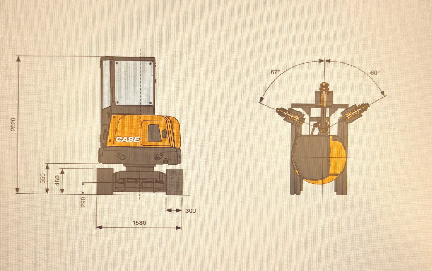 CASE CX35D (braccio monolitico)