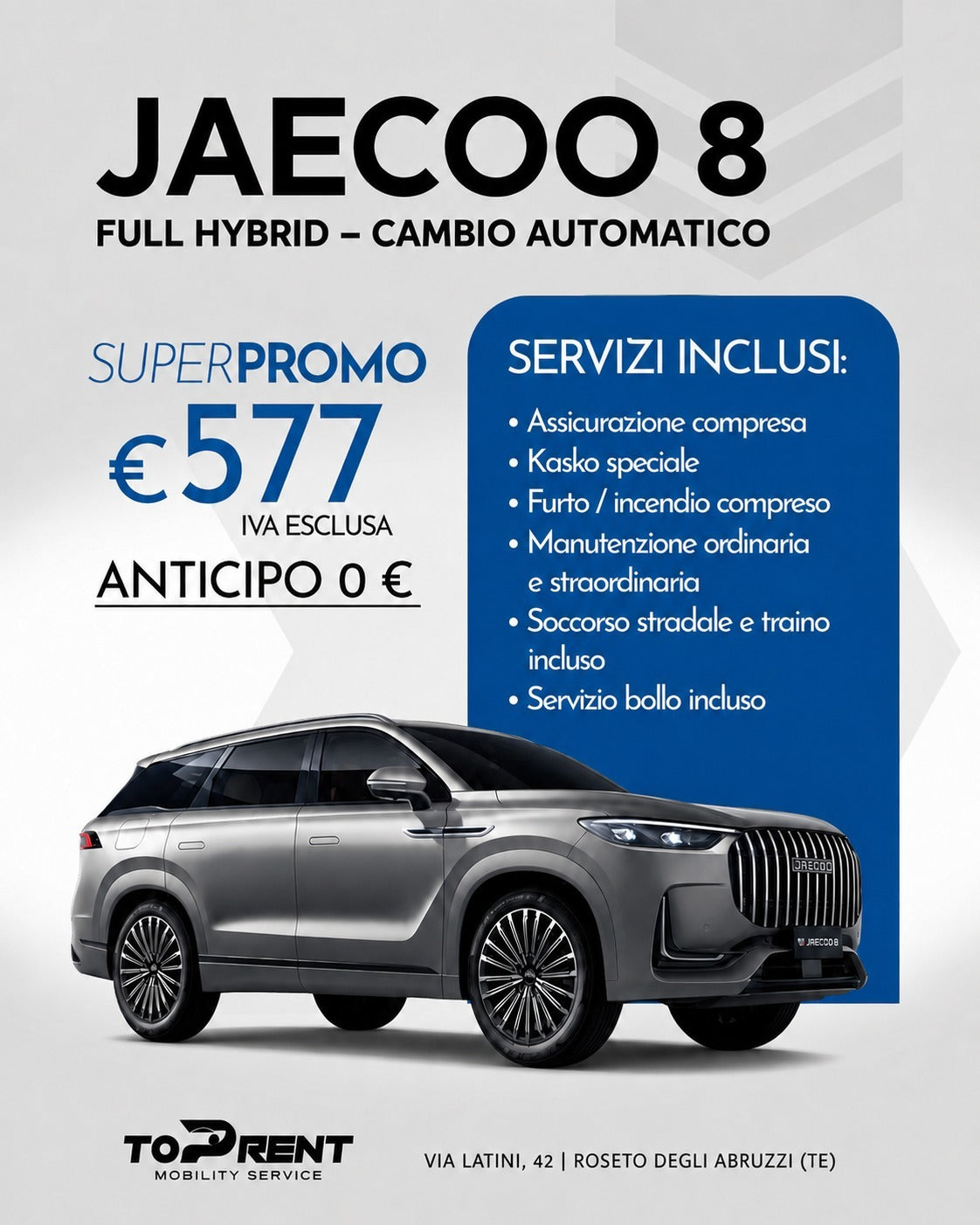 Jaecoo 8 - full Hybrid - cambio automatico