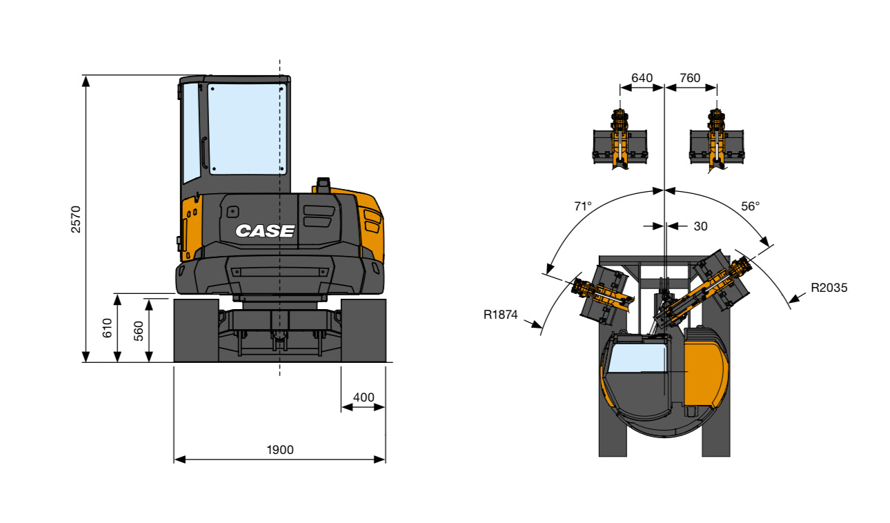 CASE CX50D (braccio monolitico)