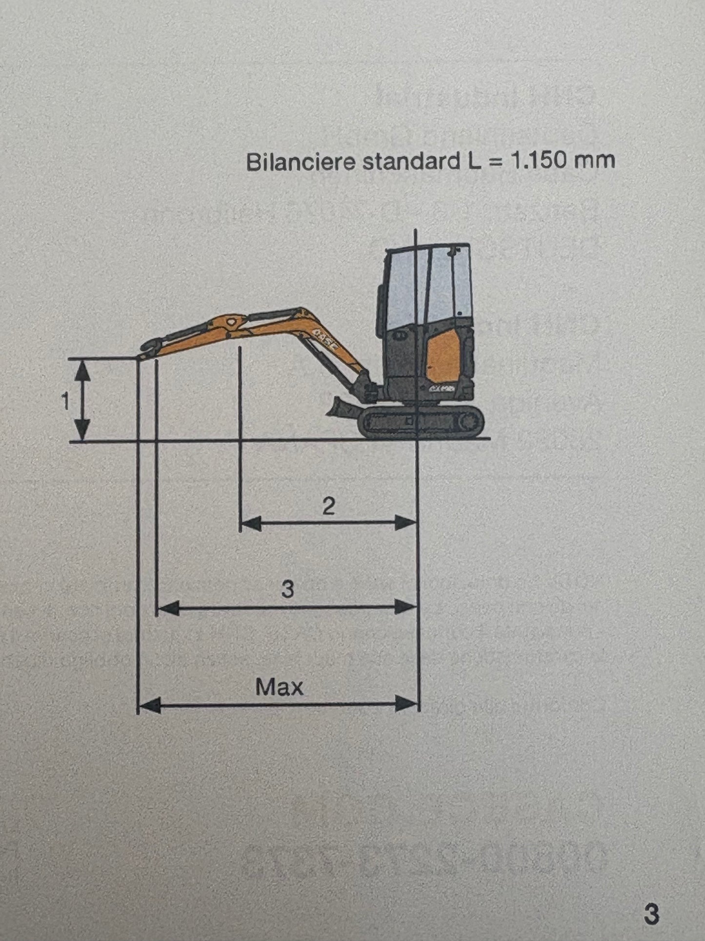 CASE CX19D (braccio monolitico), carro variabile