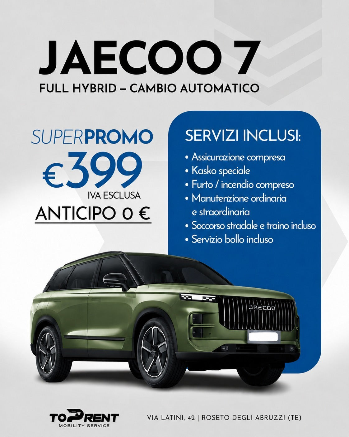 Jaecoo 7 - full Hybrid - cambio automatico
