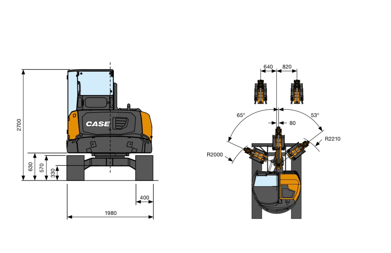CASE CX60D (braccio monolitico)