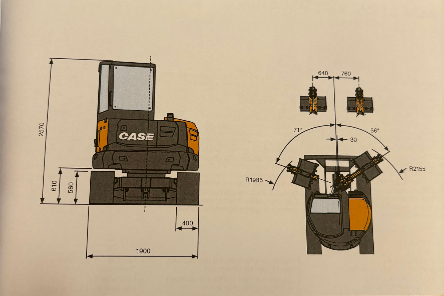 CASE CX55D intelligente (braccio triplice)